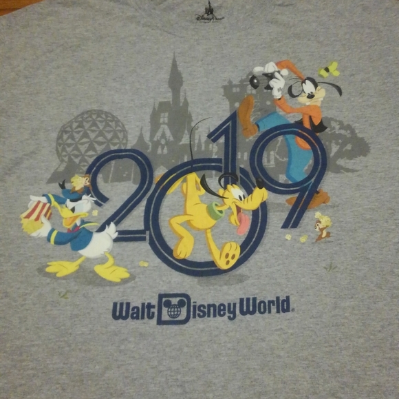 Walt Disney ✨ World 🌎 Shirt Pluto Goofy Mickey Mouse Chip N Dale 🐿️ 🍿 Medium - Picture 2 of 12